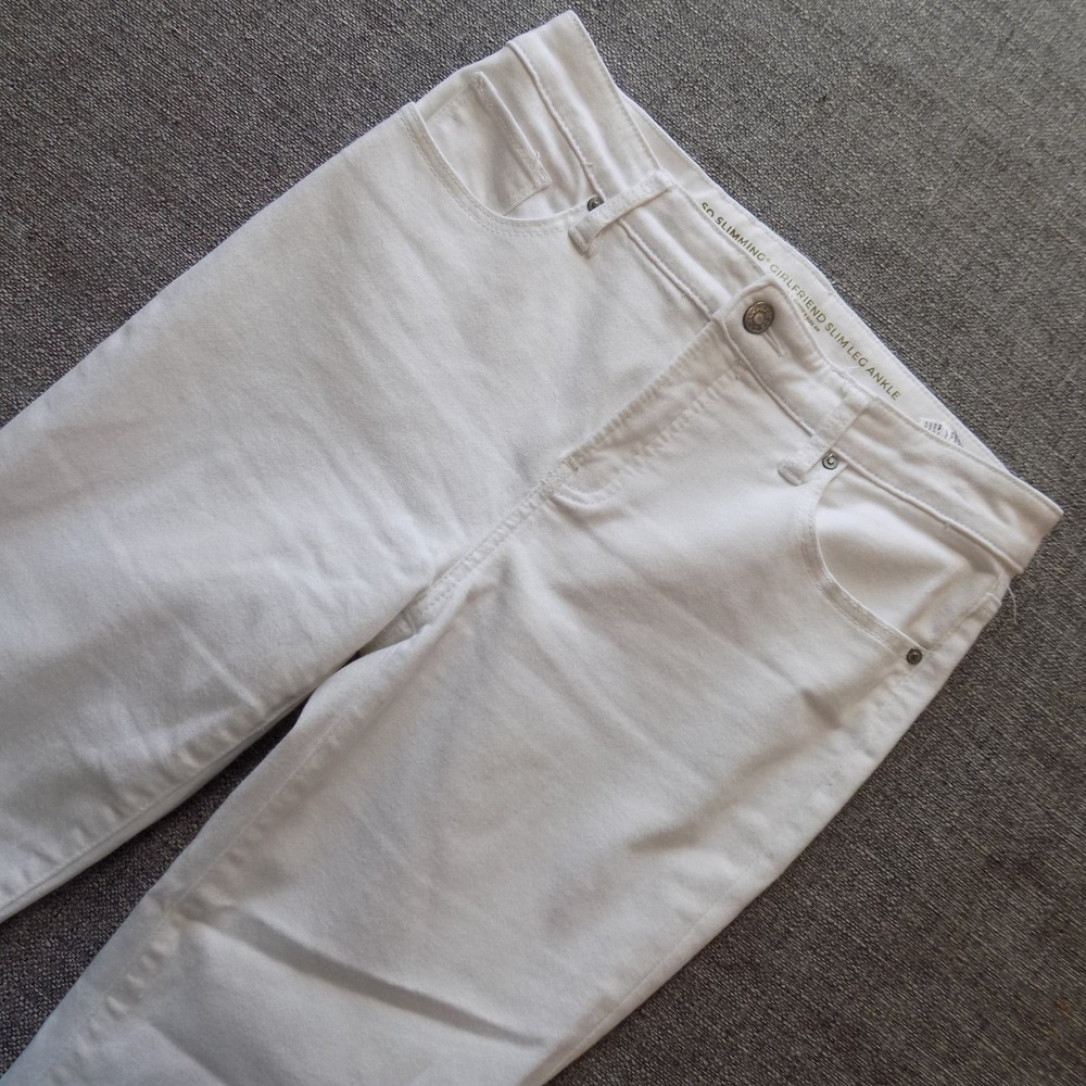 Chico's So Slimming Girlfriend Jeans Women 0.5 R White Good Slim Leg Ankle 1846